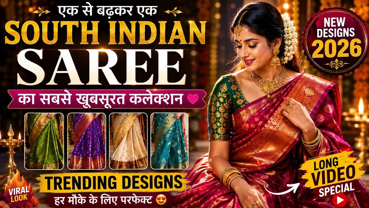 New Stylish South Indian Bridal Saree 2025|| new and stylish saree design||