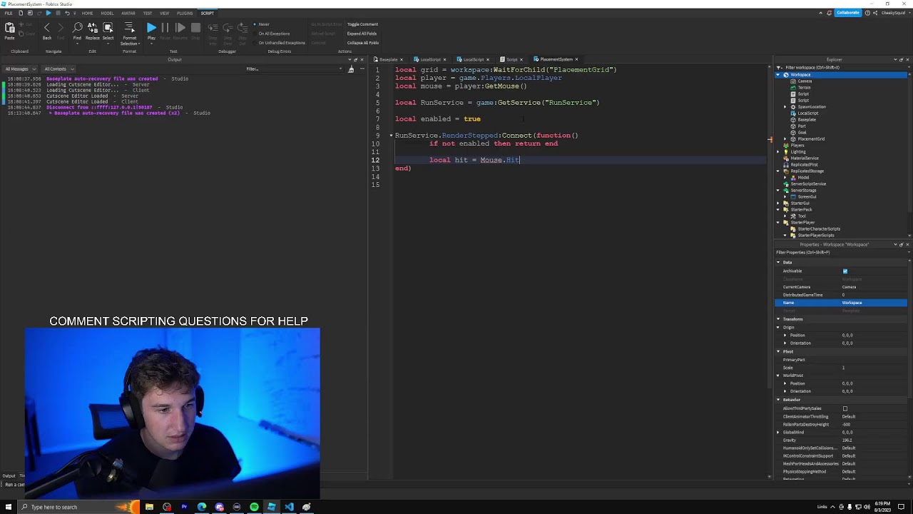 ANSWERING ROBLOX SCRIPTING QUESTIONS LIVE