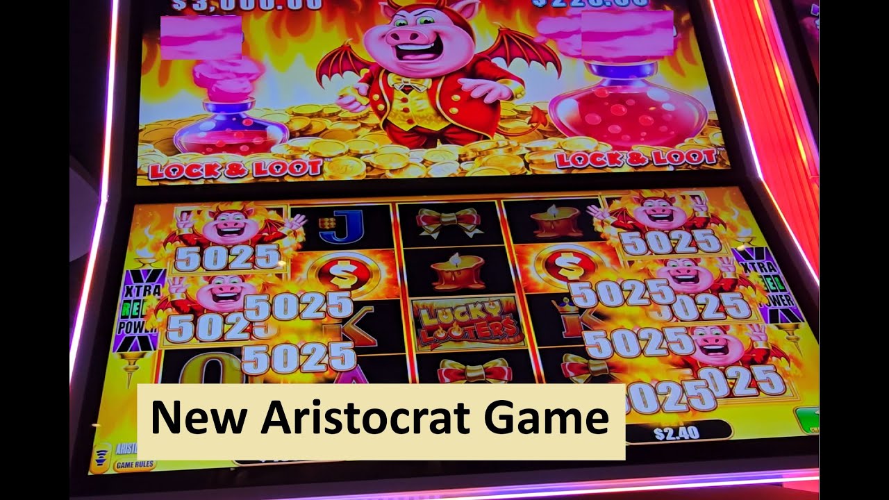 Super Big Win on the New Lucky Looters Devil Slot! Aristocrat Game