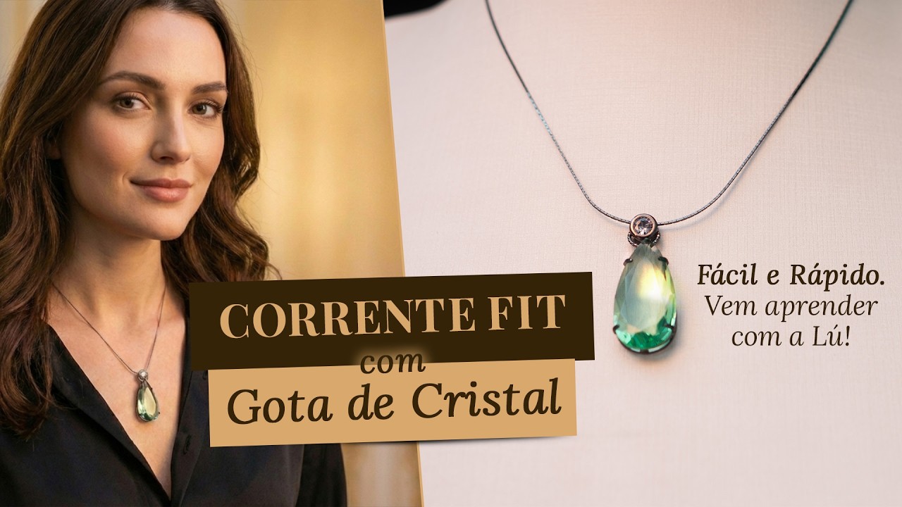COLAR SEMIJOIA COM CORRENTE FIT GRAFITE E GOTA DE CRISTAL LAPIDADO | Passo a Passo fácil e rápido!