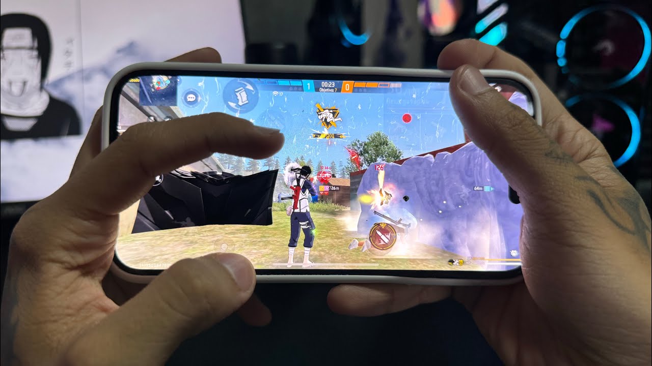 O MELHOR DO HUD 4 DEDOS NO MOBILE 🥷🏼‼️ iPhone 14 Pro Max