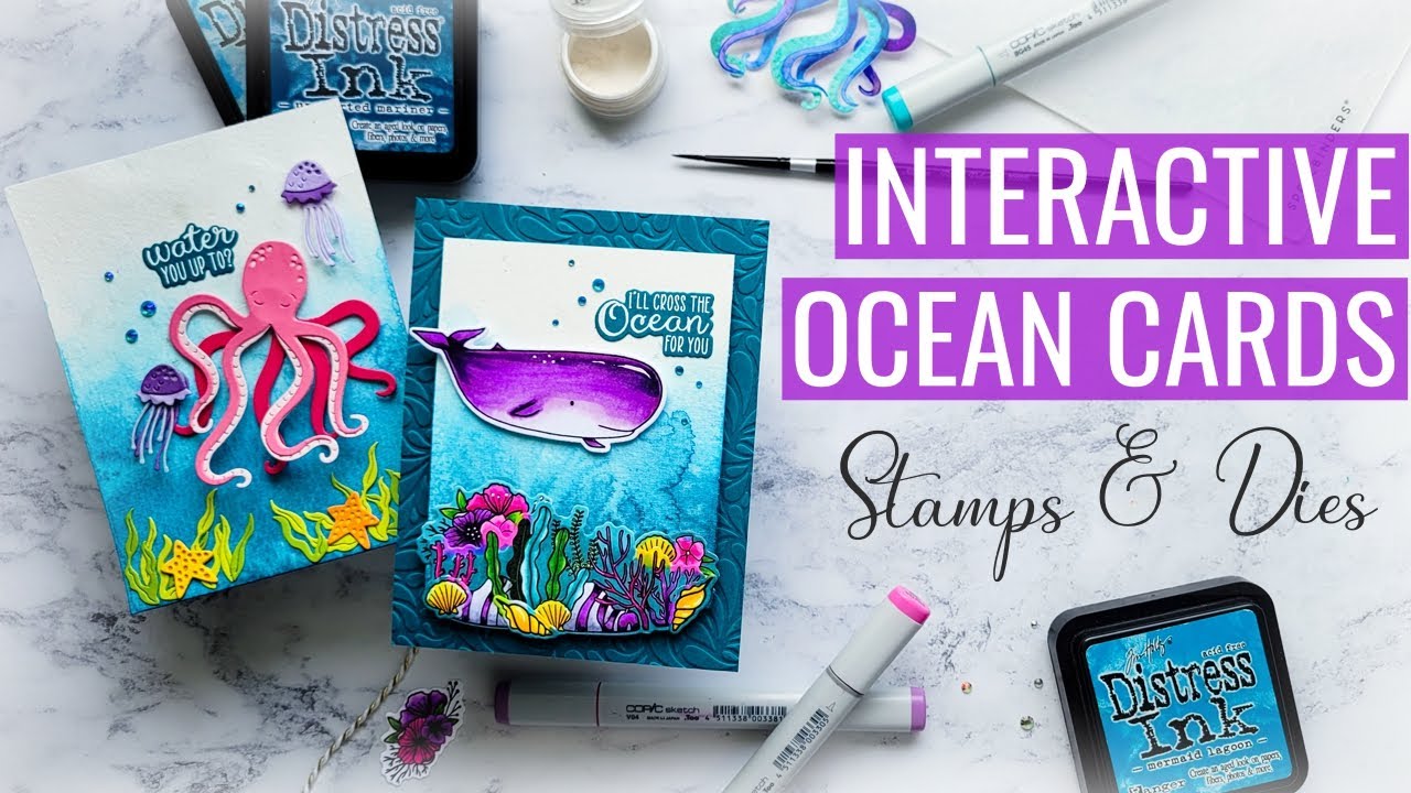 Interactive Ocean Cards, Using Stamps or Dies: Midnight Escapes