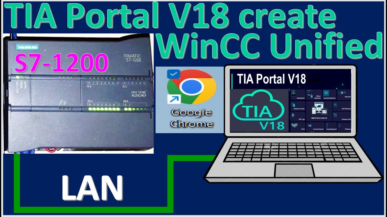 TIA Portal V18 WinCC Unified connect with PLC S7-1200 full tutorial