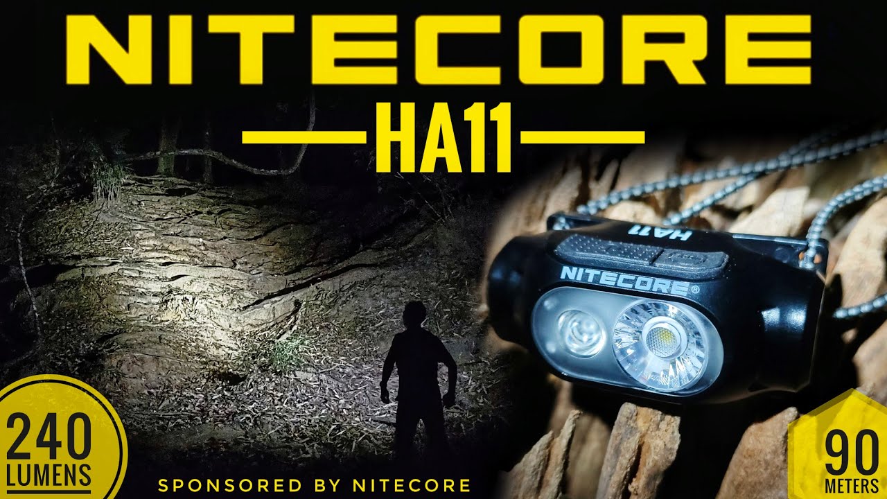 Nitecore HA11 Ultra Lightweight Dual Beam AA Headlamp, 240 lumens, 90 meters throw