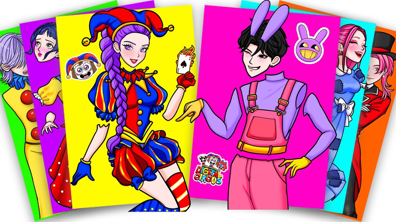 HUNTRIX RUMI DRESS-UP LIKE POMNI in DIGILTAL CIRCUS - KPOP DEMON HUNTERS | FASHION STICKER PAPER DIY
