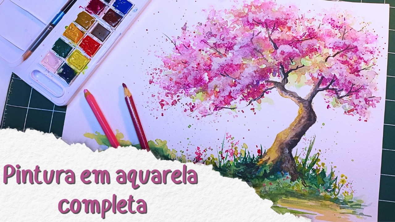 COMO PINTAR ÁRVORE COM AQUARELA