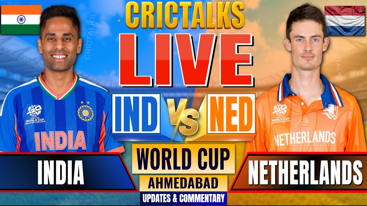 🔴 Live: T20 World Cup 2026, IND vs NED, Last 15 Overs, Cricket Live Match Today Scores & Commentary