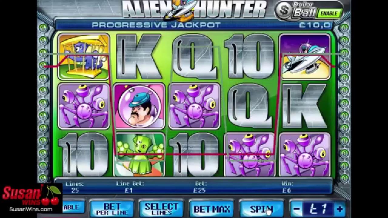 Huge &pound;132 Win - Free Spins Bonus - Alien Hunter Online Slots Review