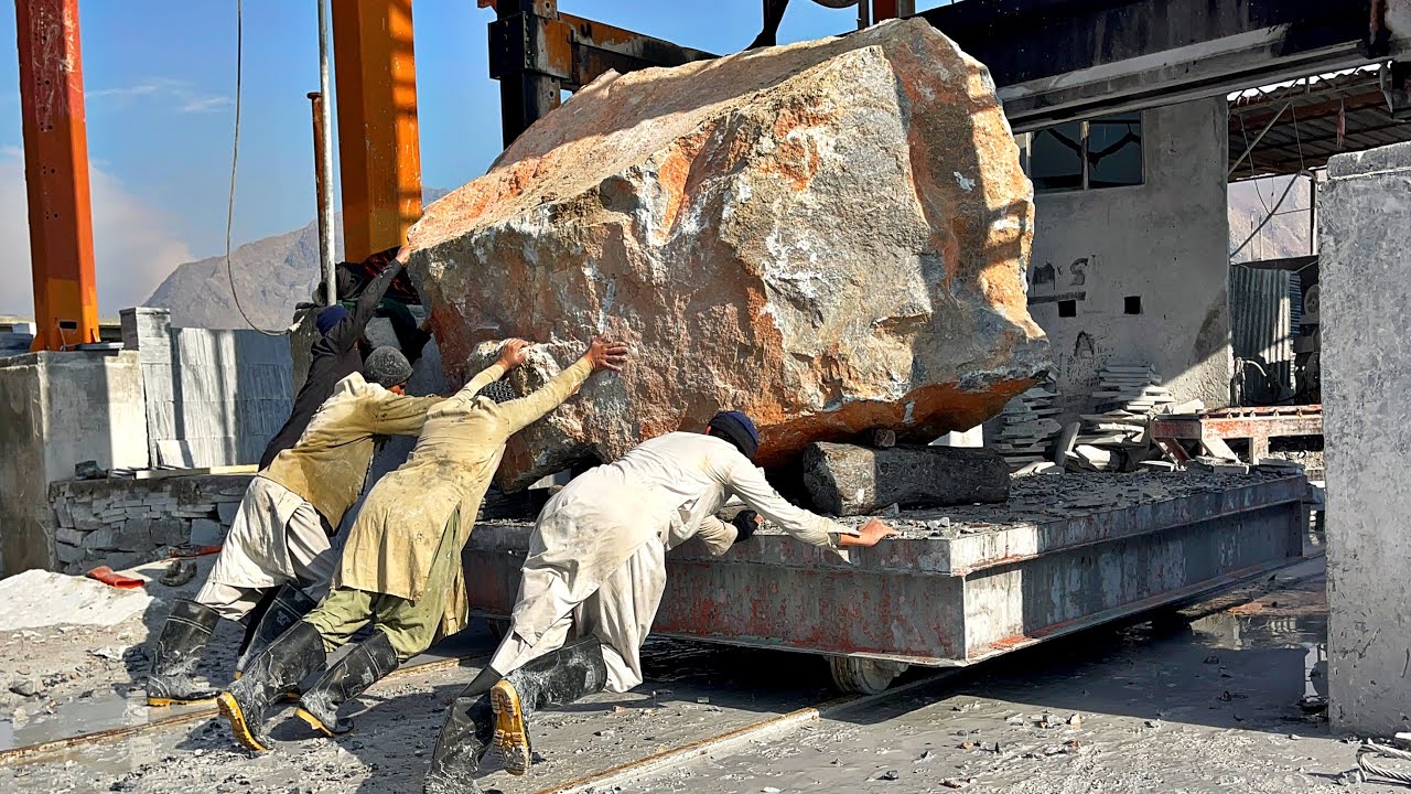 How Workers Turn a Giant Rock Into Beautiful Marble