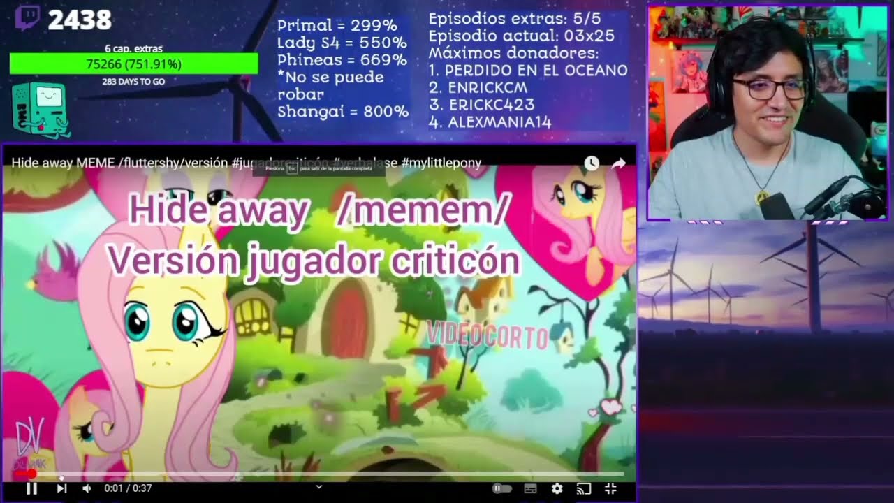 Jugandor Reacciona A-hide away MEME /fluttershy/versión jugandorCriticon