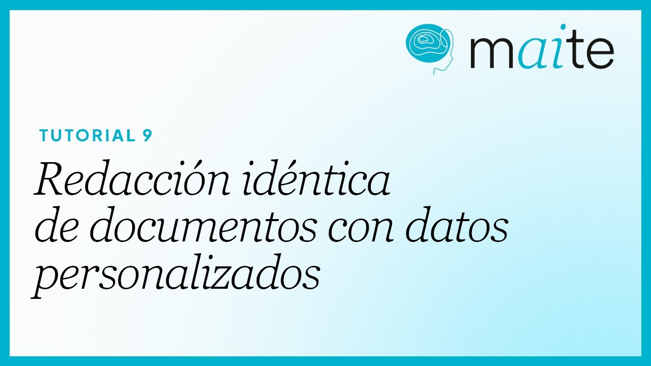 Redactar Documentos Legales Personalizados con Maite.ai | Tutorial