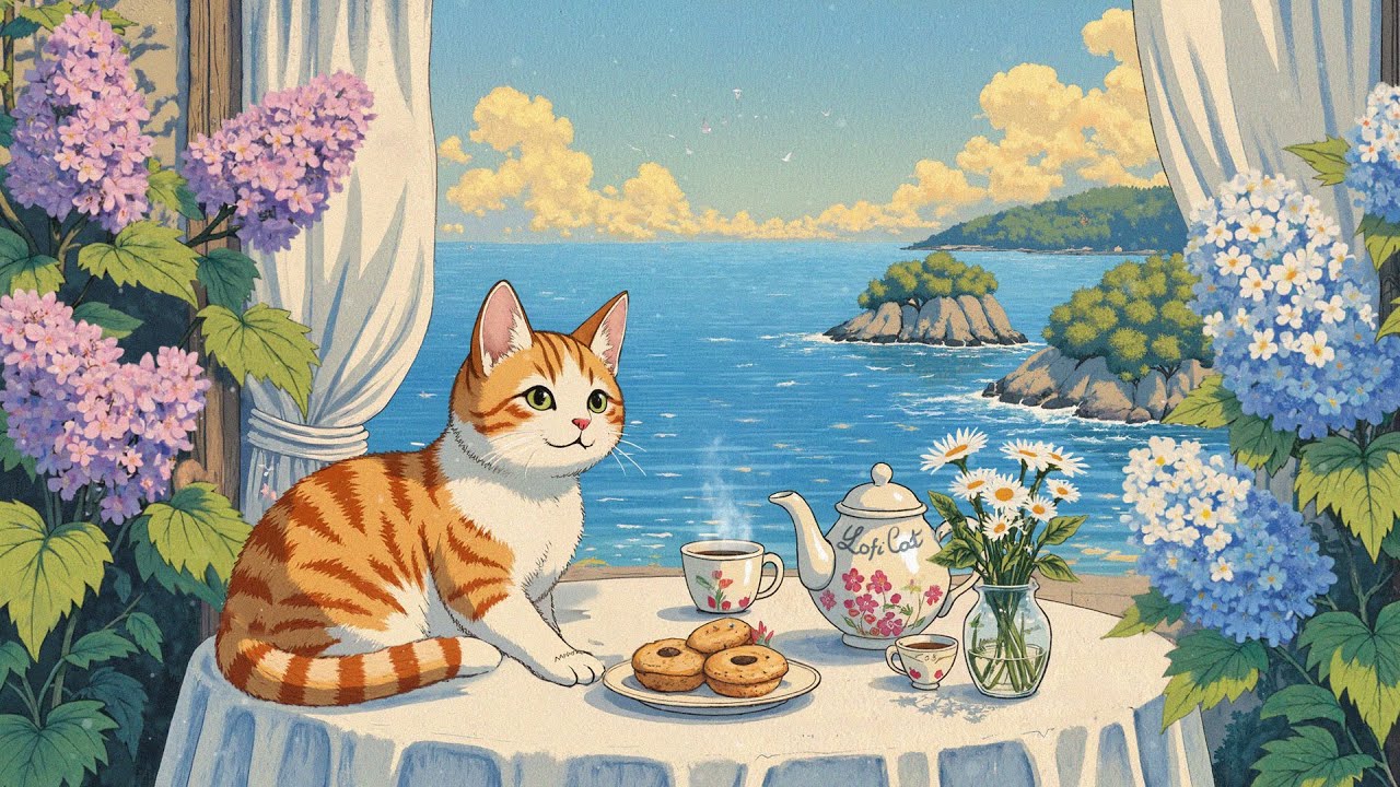 Peaceful Sea Corner 🚤 Morning Coffee Lofi ☕Lofi Hip Hop / Deep Focus to work, relax, study