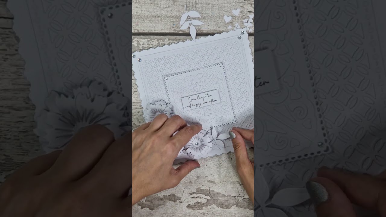 Elegant White-on-White Wedding Card | Jamie Rodgers Crafts Wedding Collection | Layering Die Cuts