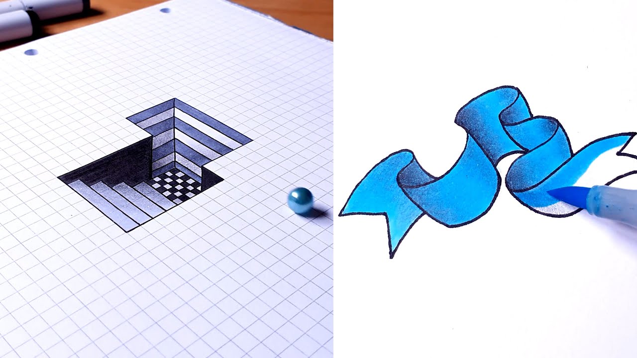How to Draw - Easy 3D Step Illusion & Art