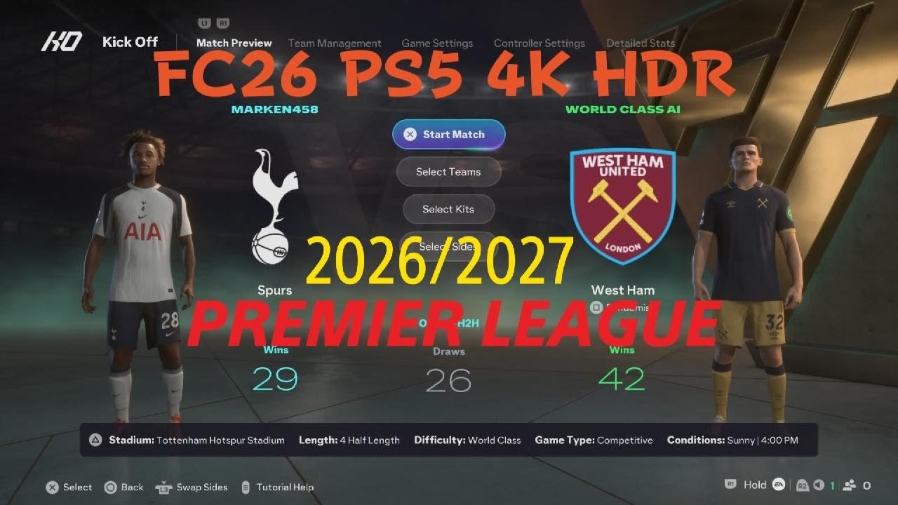 EA SPORTS FC 26* Tottenham Hotspur vs West Ham United 