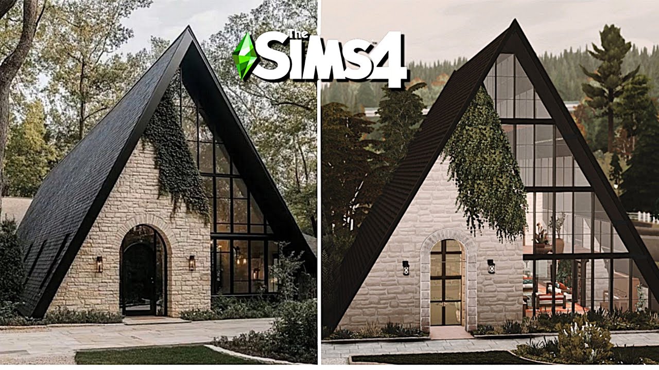 🌲A-Frame Cabin | The Sims 4 | Stop motion Build | No CC