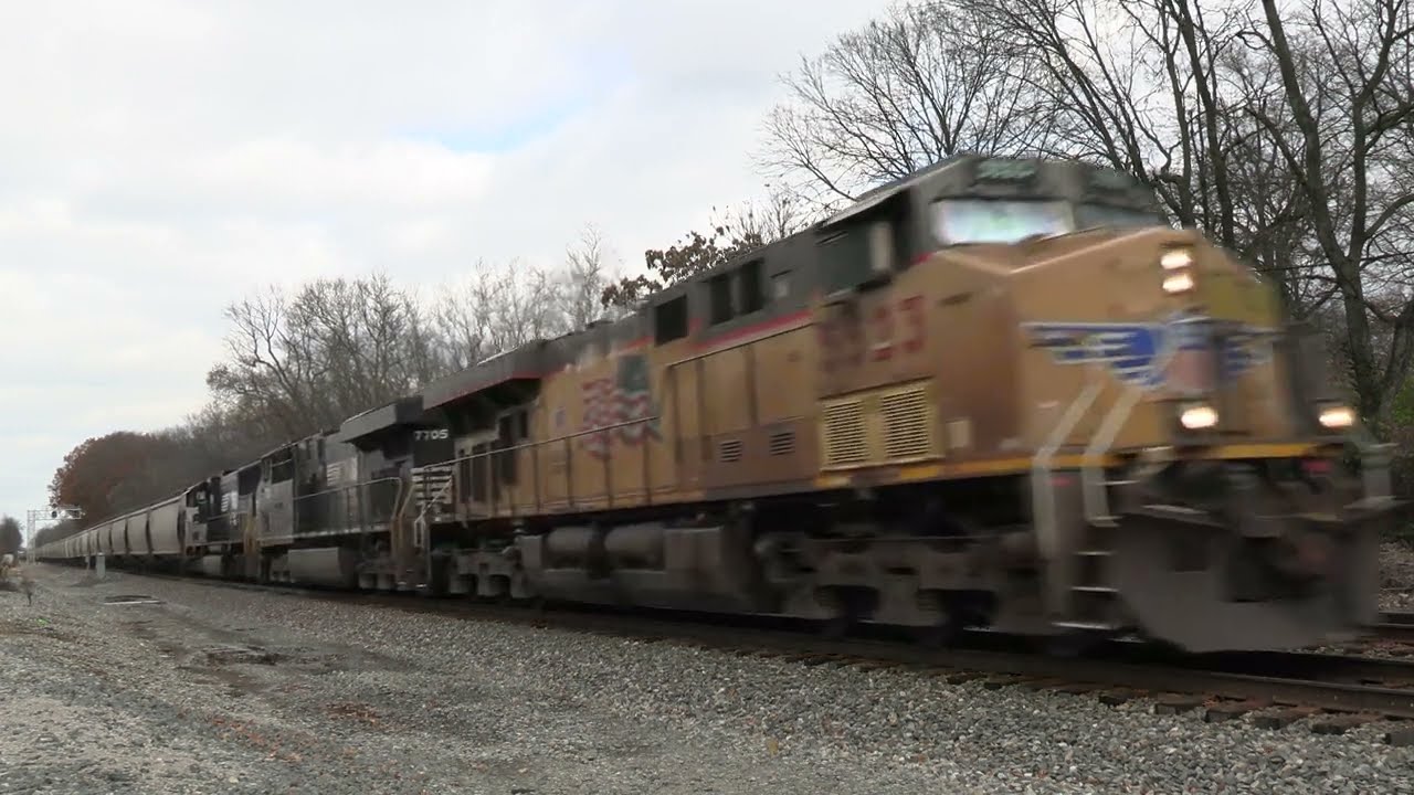 UNION PACIFIC GE AC45CCTE Southbound Grain Train on the Norfolk Southern Line