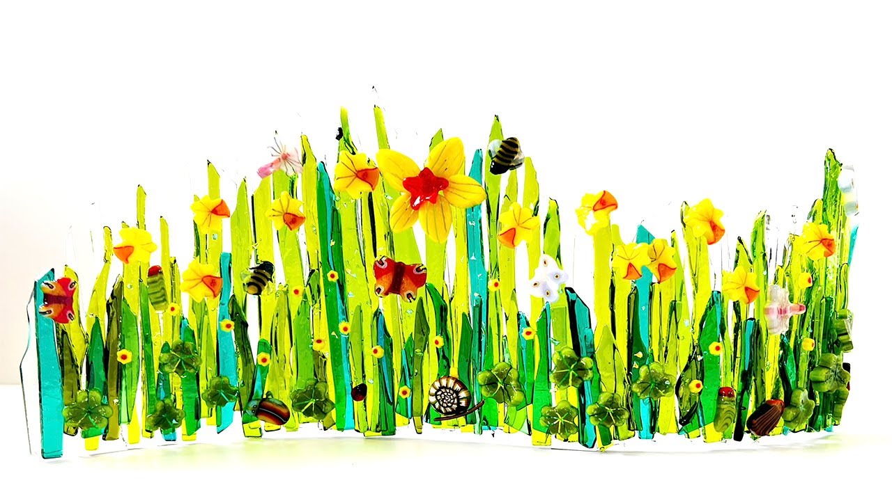 Fused Glass Flower Wave