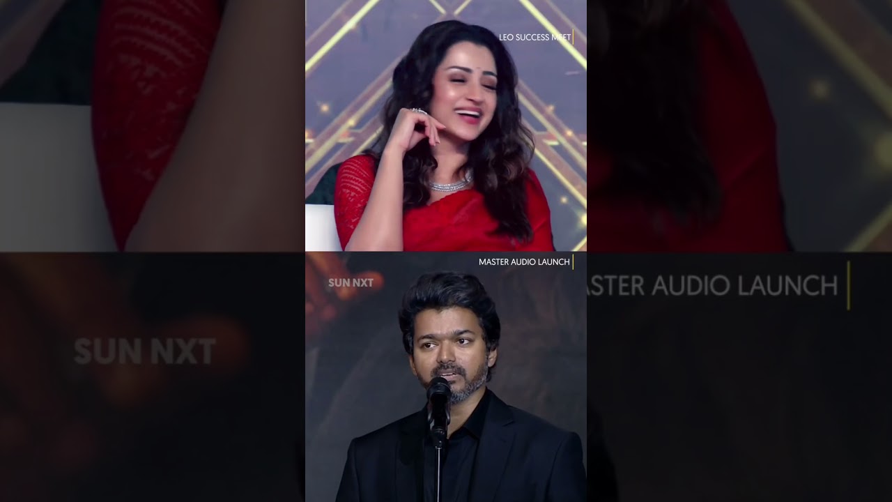 This combo! 😂🔥 #LeoSuccessMeet is now on #SunNXT #thalapathyvijay #shorts #trisha