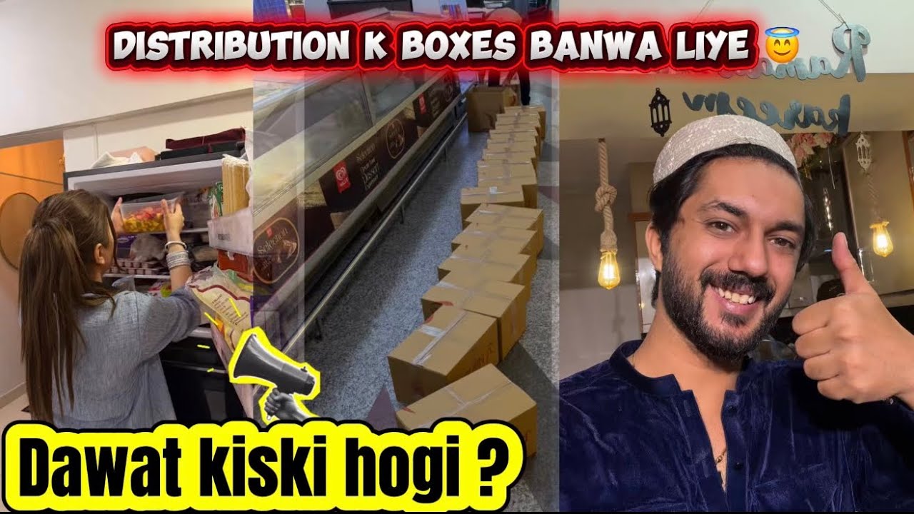 Dawat ki preparation start 🤩 Distribution k boxes bhi Agaye 😇