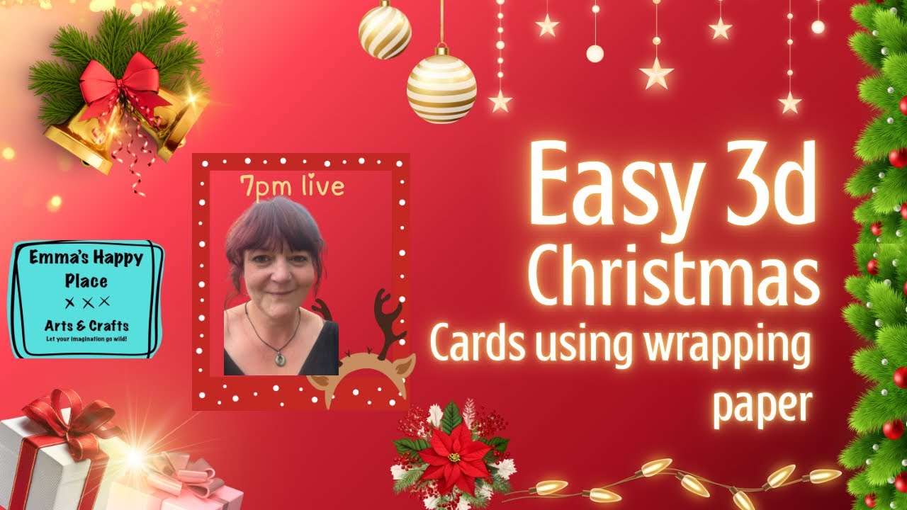 Easy diy Christmas  cards using wrapping paper