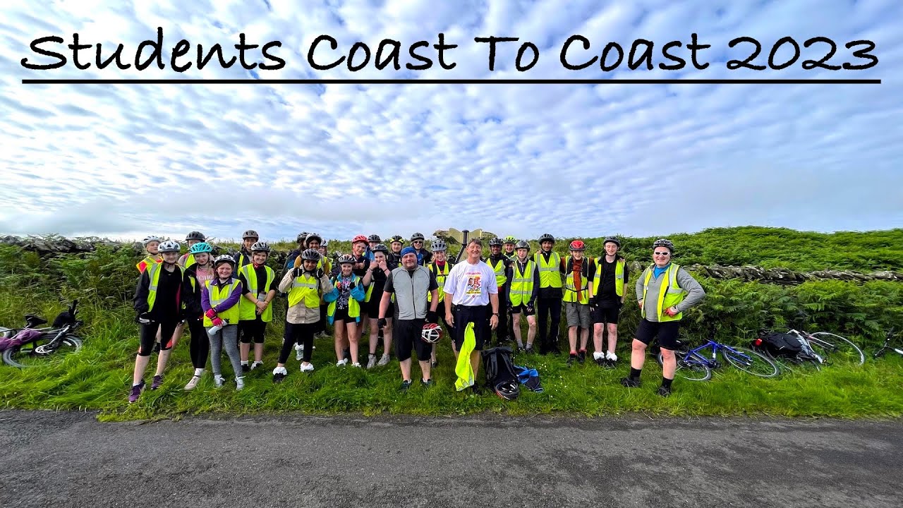 C2C6 NHGS Student Ride 2023: Hadrians Wall Sustrans Cycle Route. Teens take to bicycles.