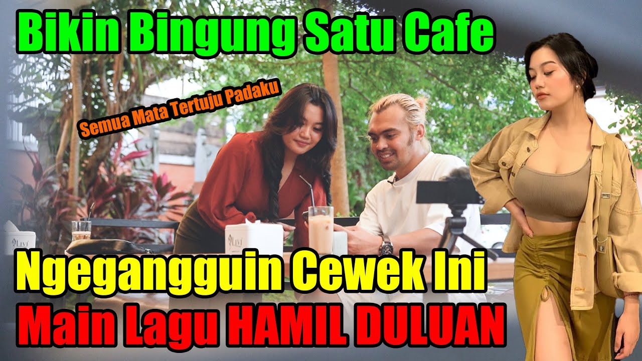 Bikin Bingung Satu Cafe. Ngegagguin Cewek Ini Main Lagu