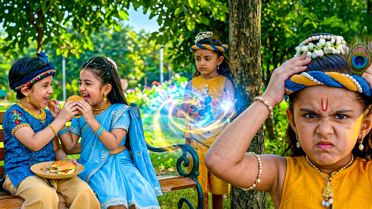 राधा संग बर्गर खाते दाऊ, ये देख कान्हा हुए आग-बबूला ! | यशोमती मईया के नंदलाला | Shree Krishan