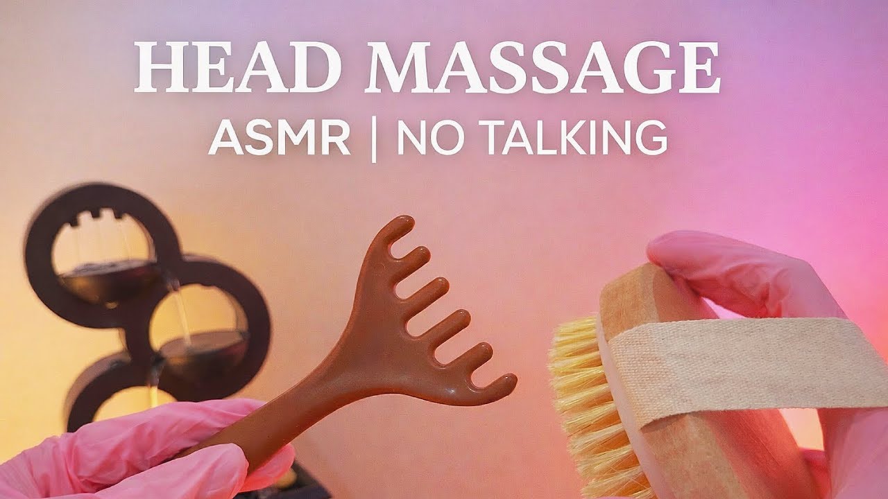 ASMR SCALP MASSAGE with Soft Fountain Sounds | Scratching | Spa Relaxation | No Talking 😴