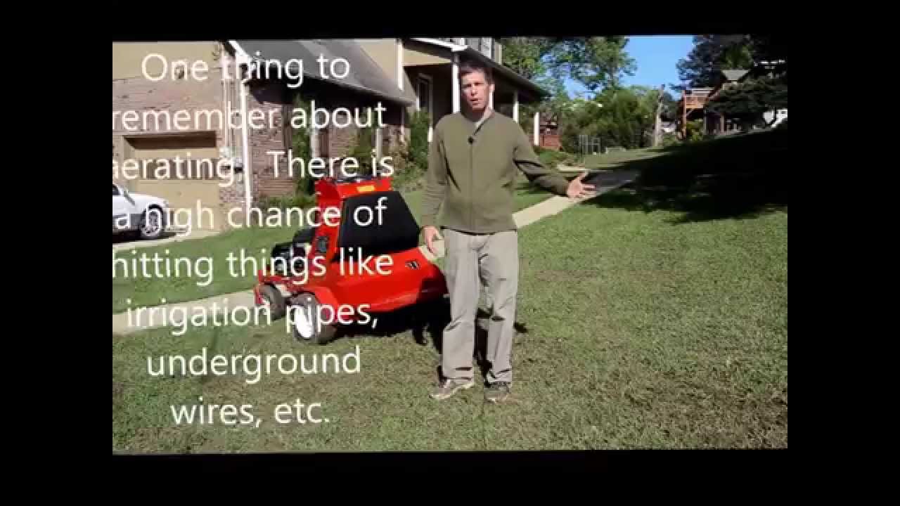 Aerating a lawn with a Toro 30" stand on aerator - how to aerate a lawn