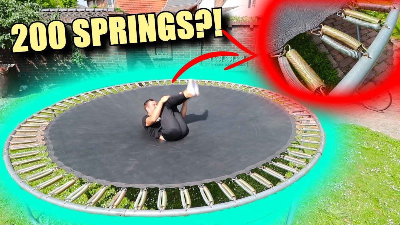 WHAT IF YOU DOUBLE THE SPRINGS ON A TRAMPOLINE?!