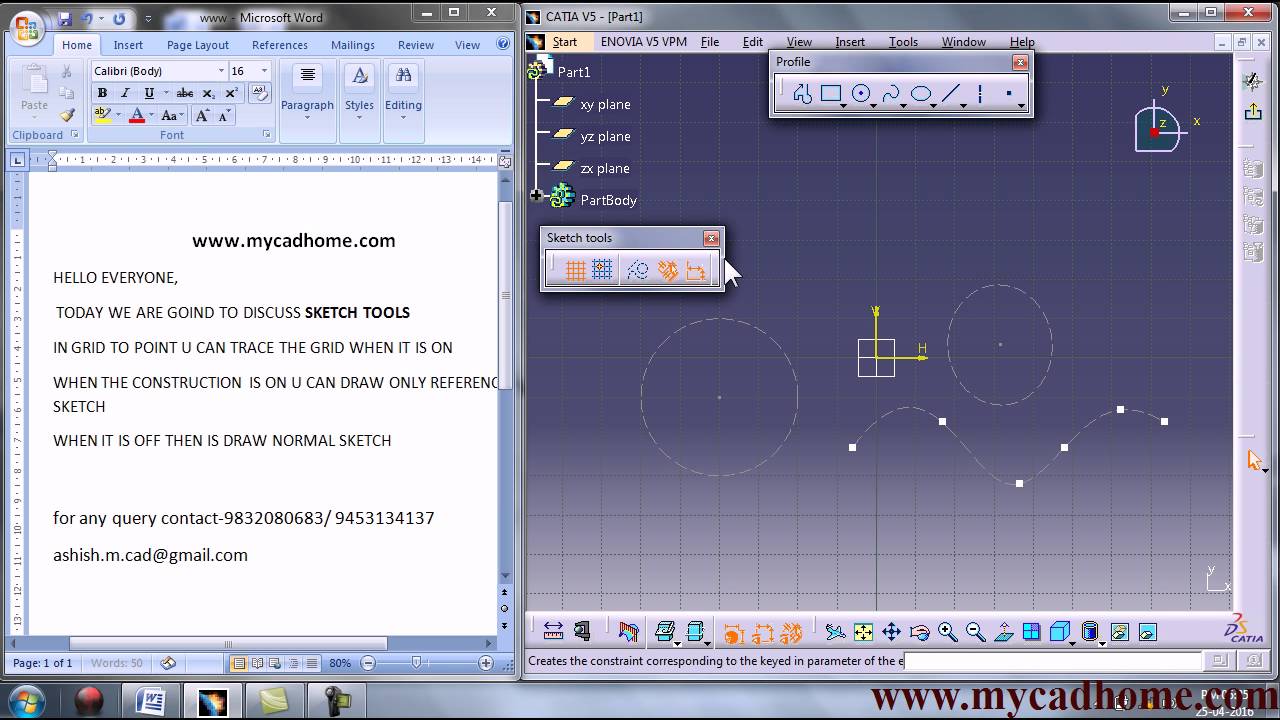 catia sketch tools in detail