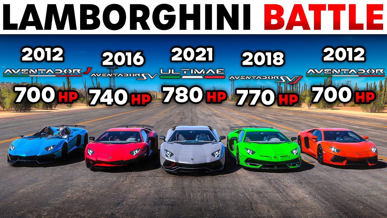 Forza Horizon 5 | Ultimate Lamborghini Aventador Battle! | SVJ, SV, J, Ultimae, LP 700-4!