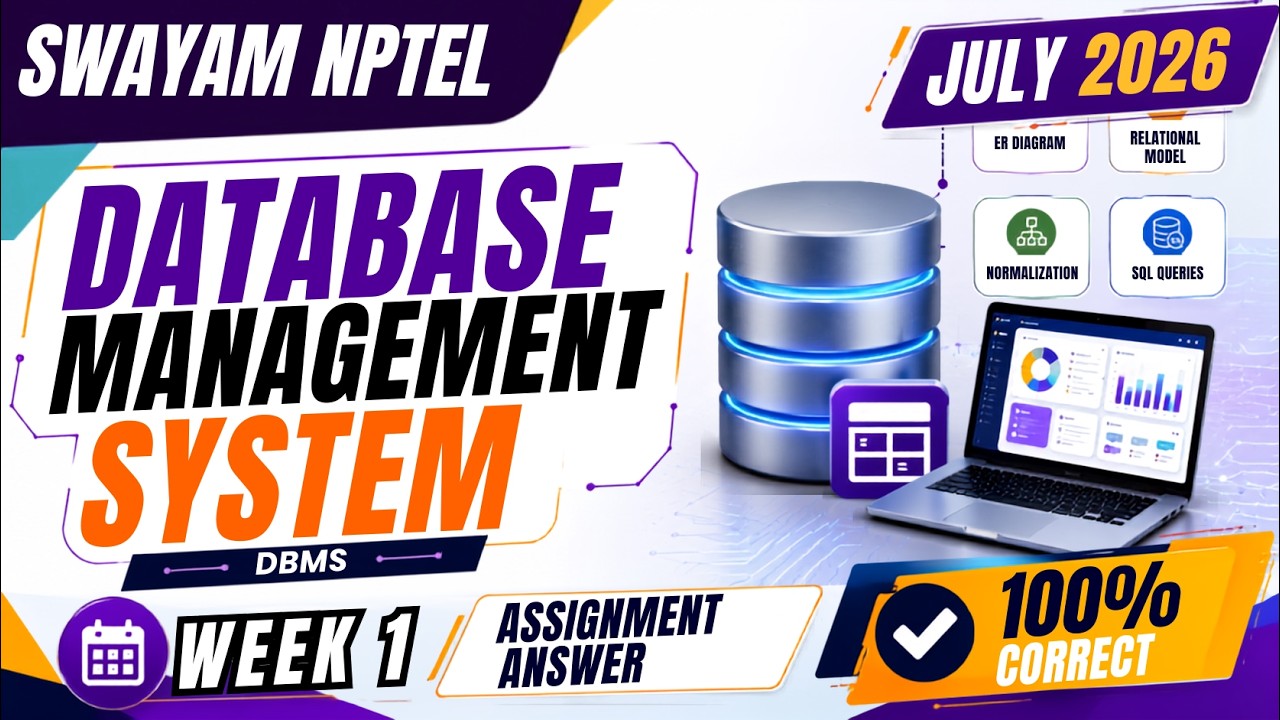 Database Management System Week 01 Assignment Answers July 2026 | NPTEL DBMS Week 1 Solutions