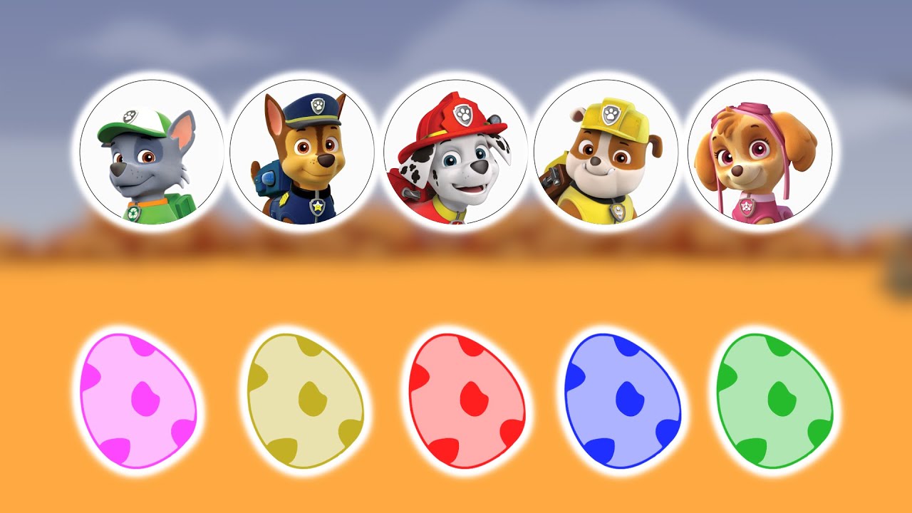 Mystery Eggs : Guess the Right Colors to Rescue Chase, Rubble, Marshall, Rocky, Skye | PAW Patrol