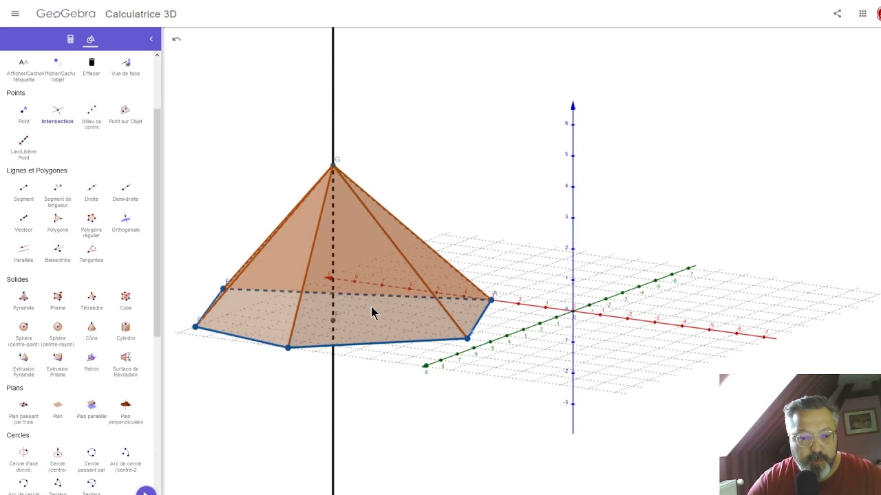Construire une pyramide sur Geogebra