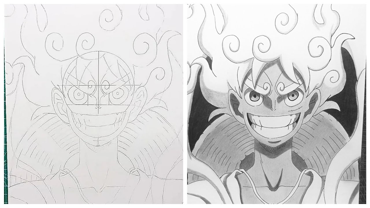 Cara Menggambar Luffy Gear 5 [One Piece] Anime Drawing Step by Step