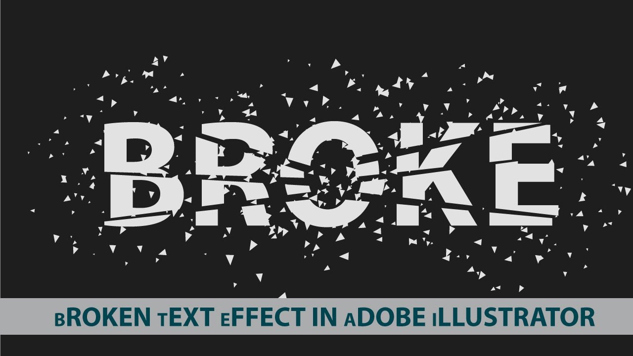 Broken Text Effect in Illustrator | Scatter Brush illustrator