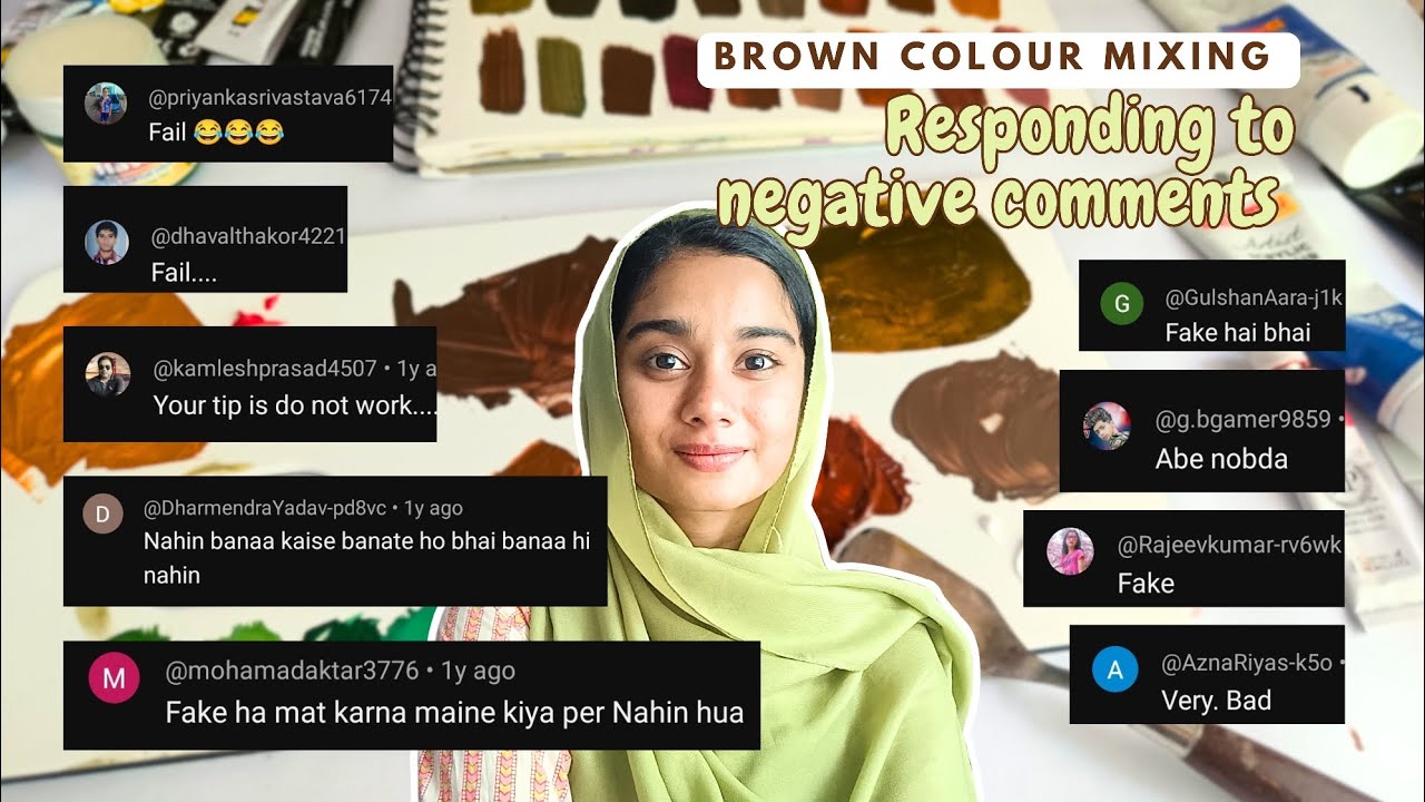 Responding to negative comments and brown colour mixing | colour mixing | colour theory | art vlog