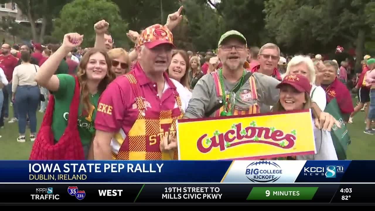 Thousands of Iowa State fans pack Dublin park for pep rally ahead of Aer Lingus College Classic
