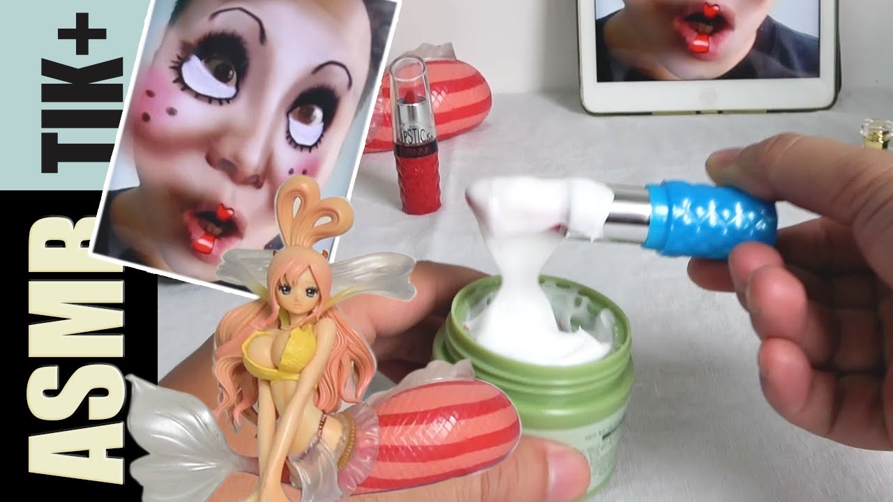 EATING LIPSTICK, CREAM & MAKEUP ITEMS | De - Makeup Tutorial | ASMR Eating Sound No Talk