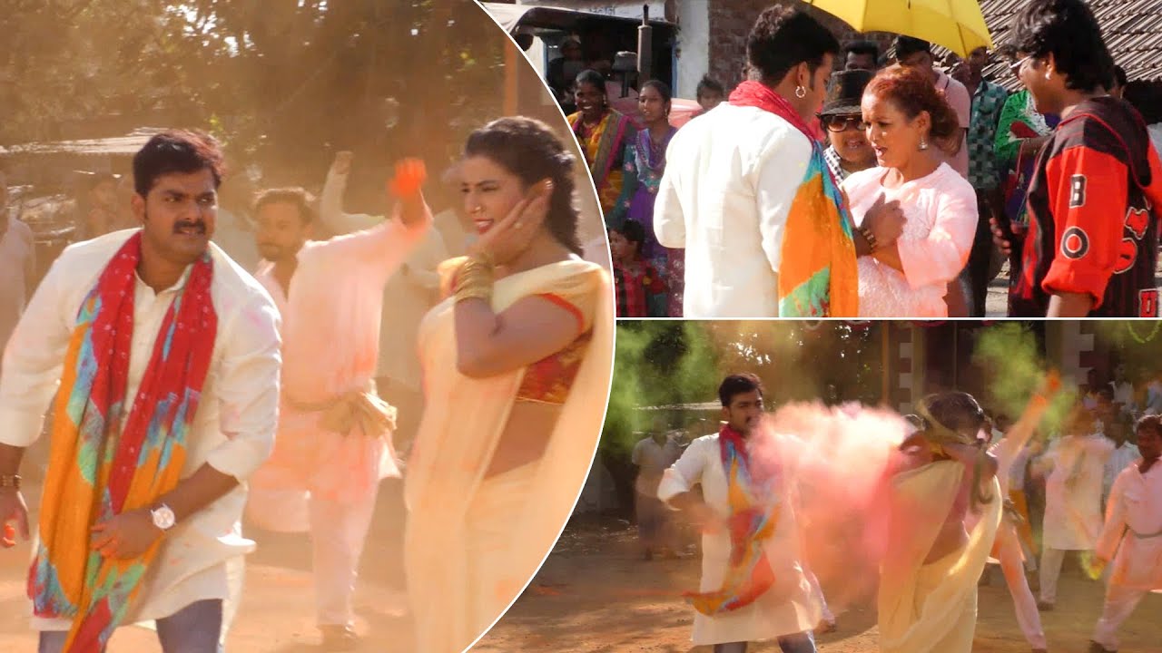 Holi SPL: Pawan Singh और Akshara Singh फिल्म Lootere के सेट पर होली खेलते हुए | Flashback Video
