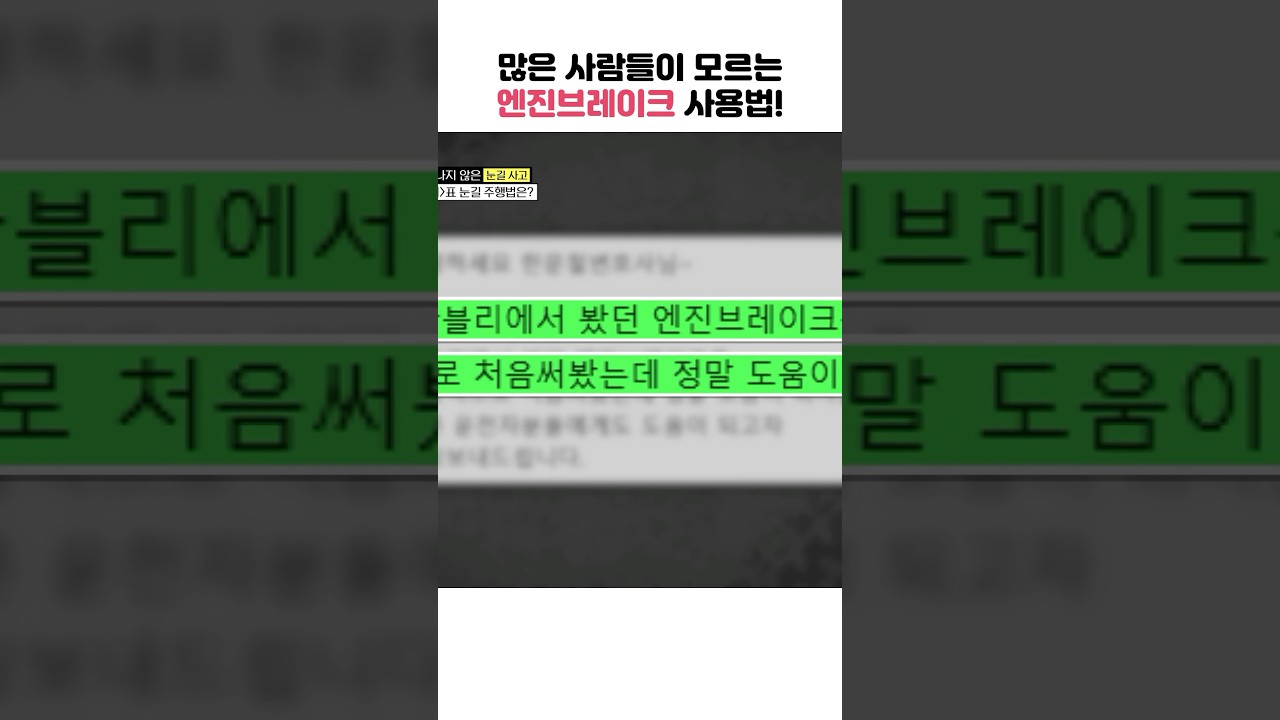 많은 사람들이 모르는 엔진브레이크 사용법! 이 참에 알고가실 분~?? #한블리