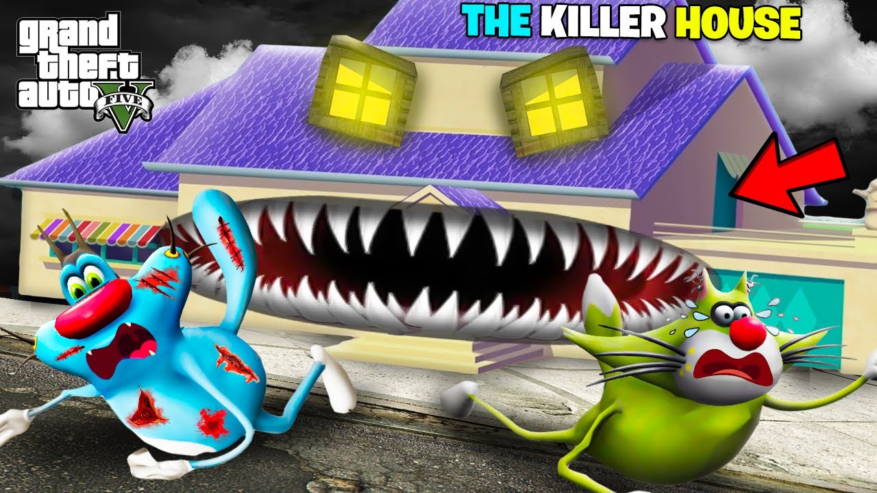 GTA 5 : Killer House Try To Kill Oggy And Jack