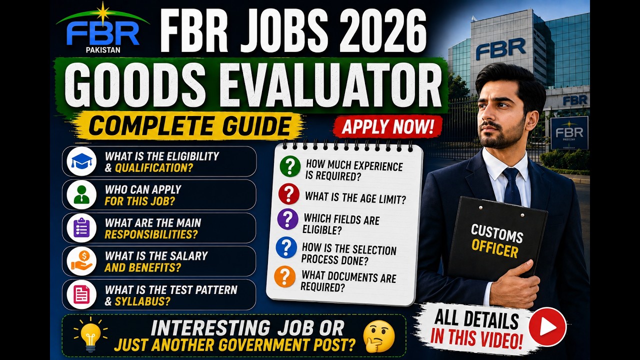 FBR Goods Evaluator Jobs 2026 Complete Guide | Eligibility, Responsibilities