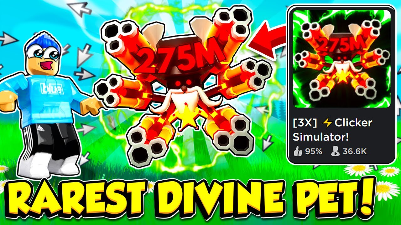 I Got The RAREST 275M RAINBOW DIVINE PET In Clicker Simulator Update! (Roblox)