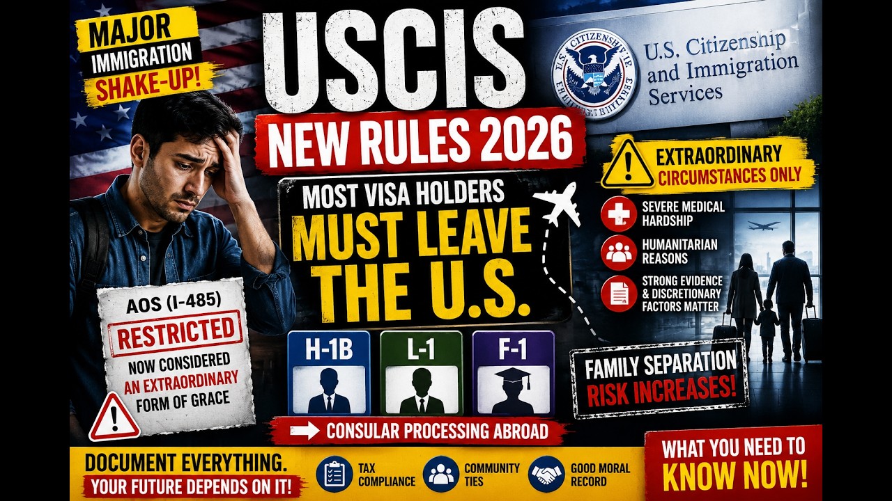 USCIS Green Card Shock 2026 | New Immigration Rules Force Visa Holders to Leave the U.S.