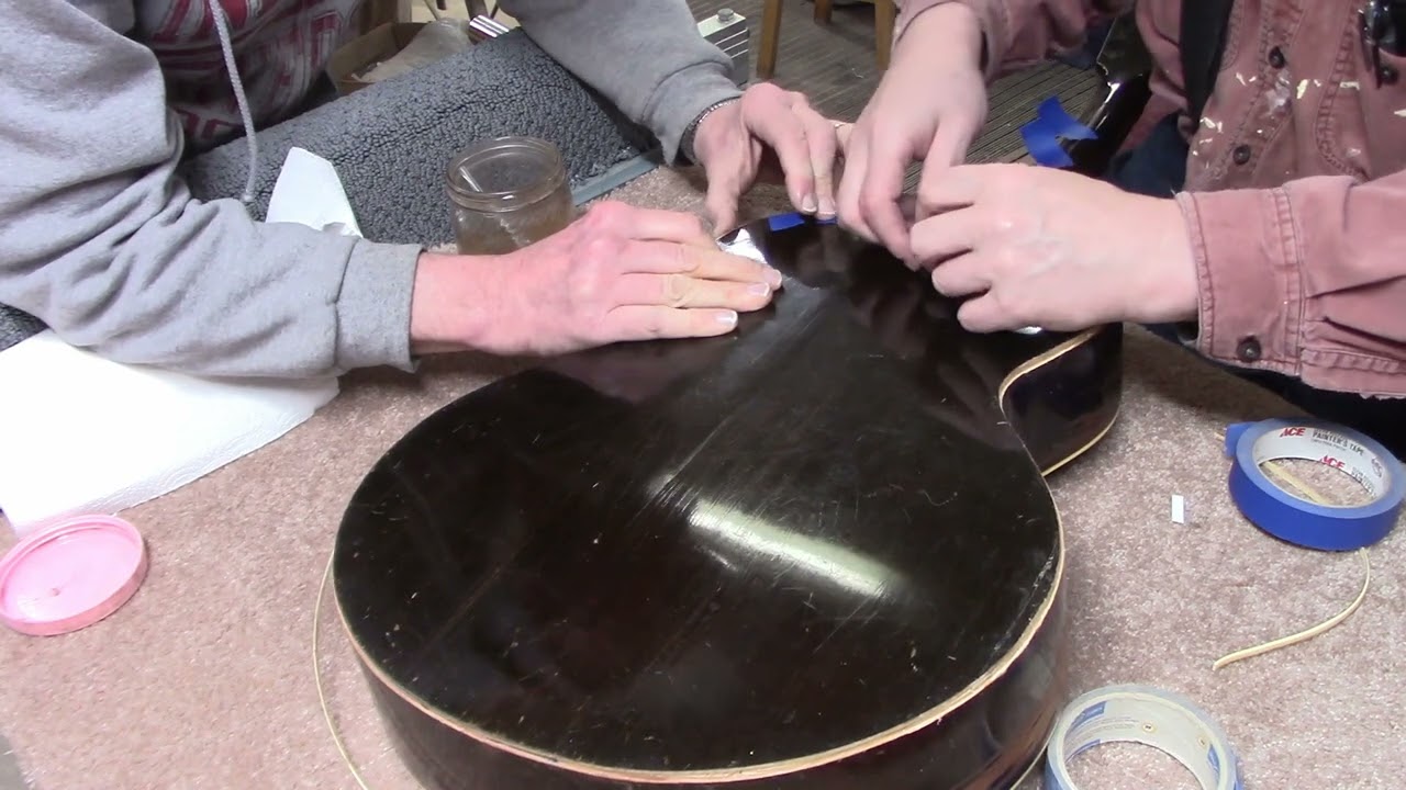 Gibson L48 Archtop Guitar Restoration, part 4. Reattaching the Back Binding