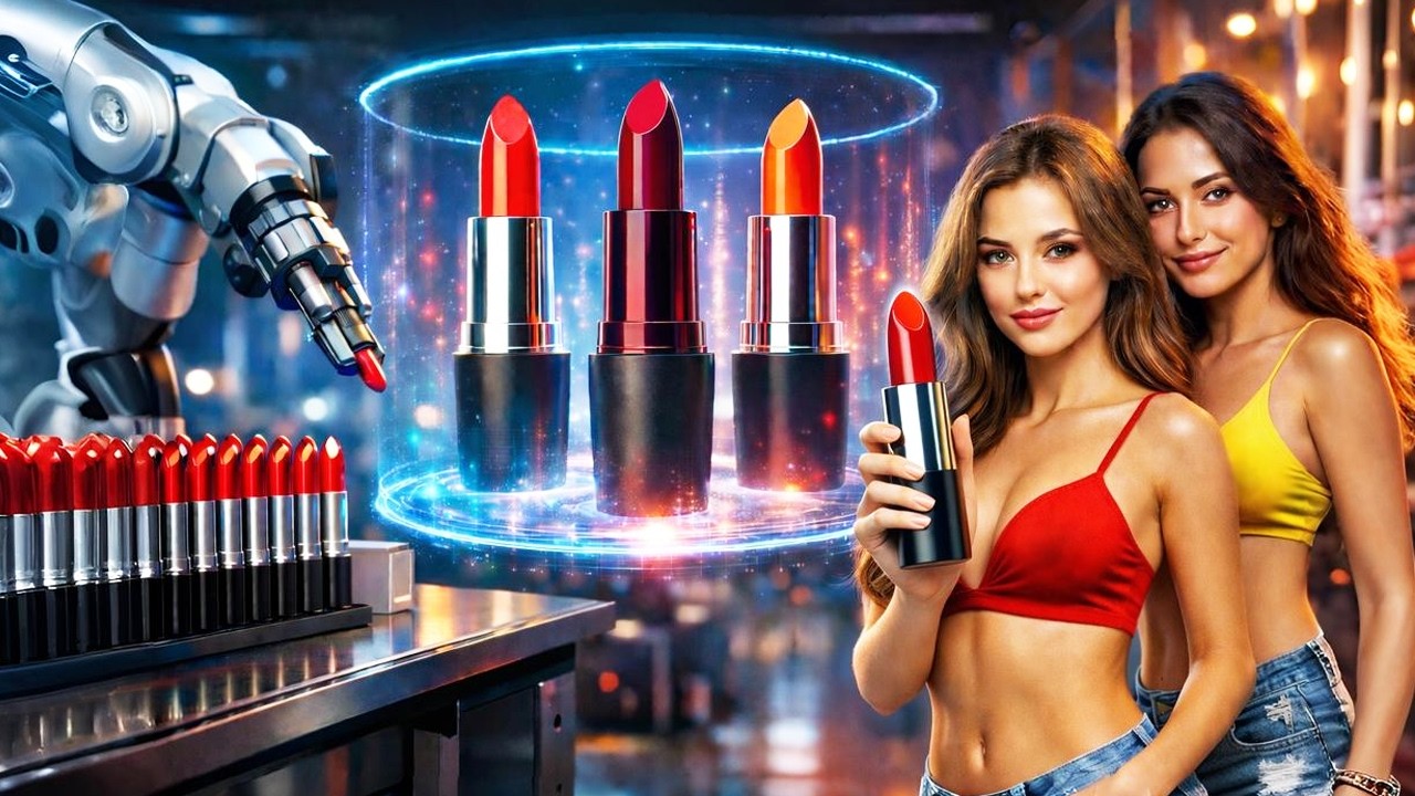 How Lipstick Is Made | Modern Lipstick Factory Process in 8K