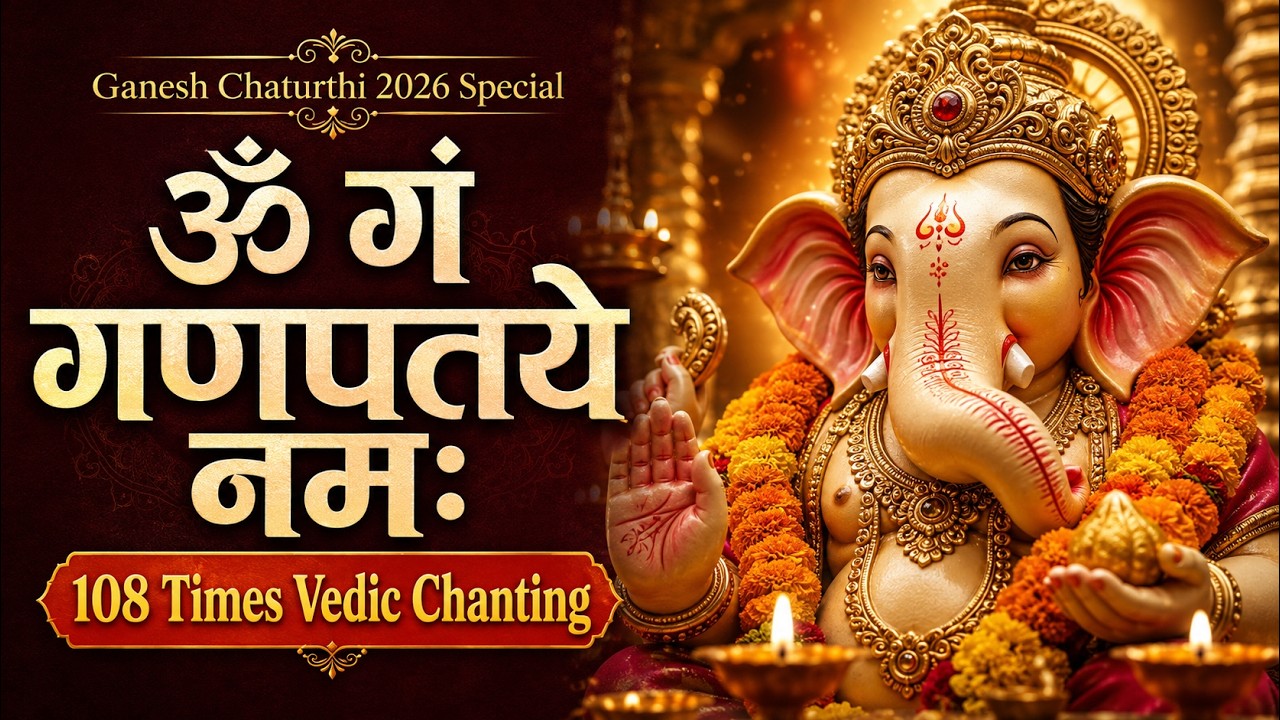 ॐ गं गणपतये नमः | Om Gan Ganapataye Namah | 108 Times Vedic Chanting | Ganesh Chaturthi 2023